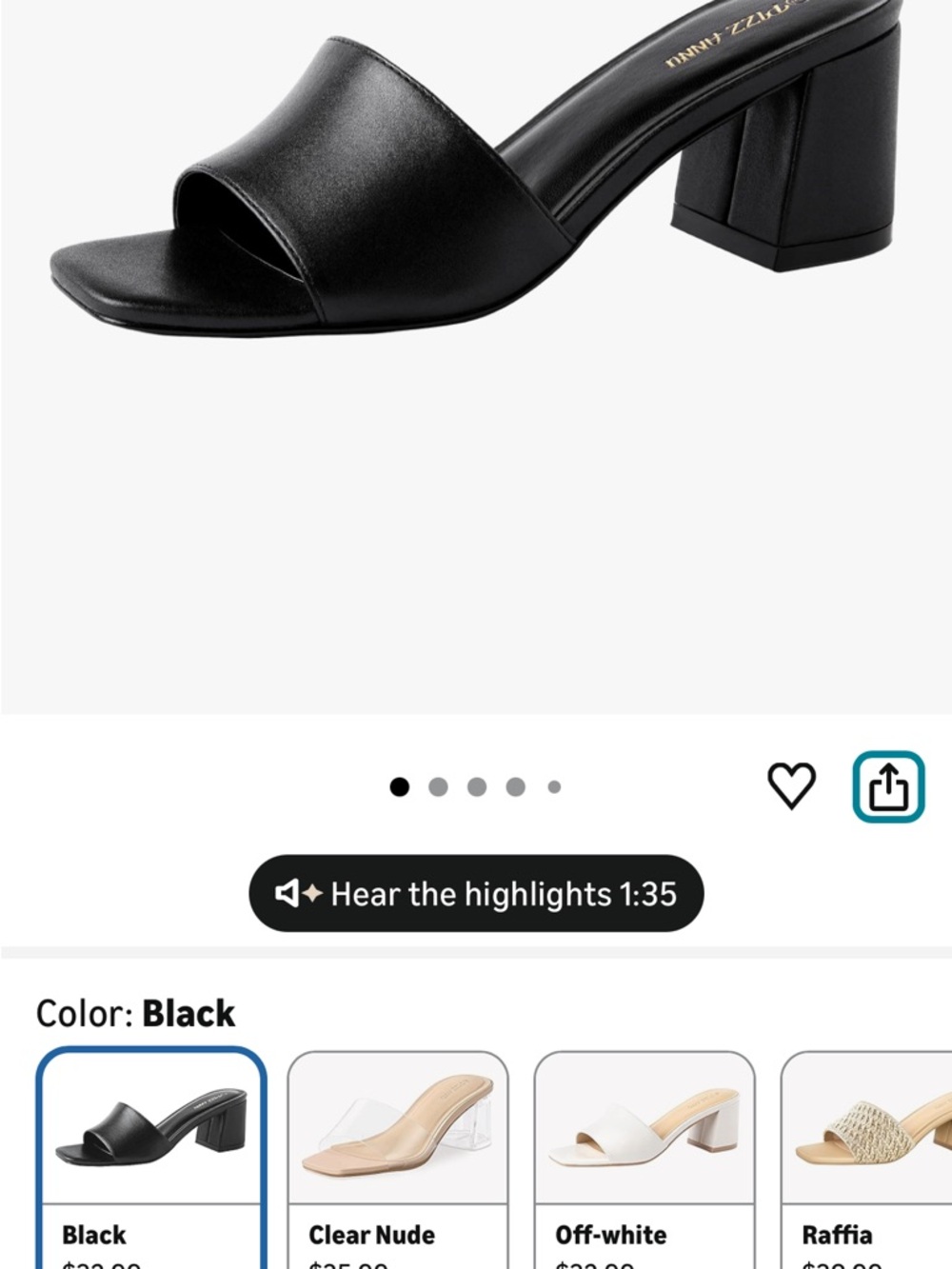 Black Open-Toe Block Heel Mule - Slip-On Women's Classic